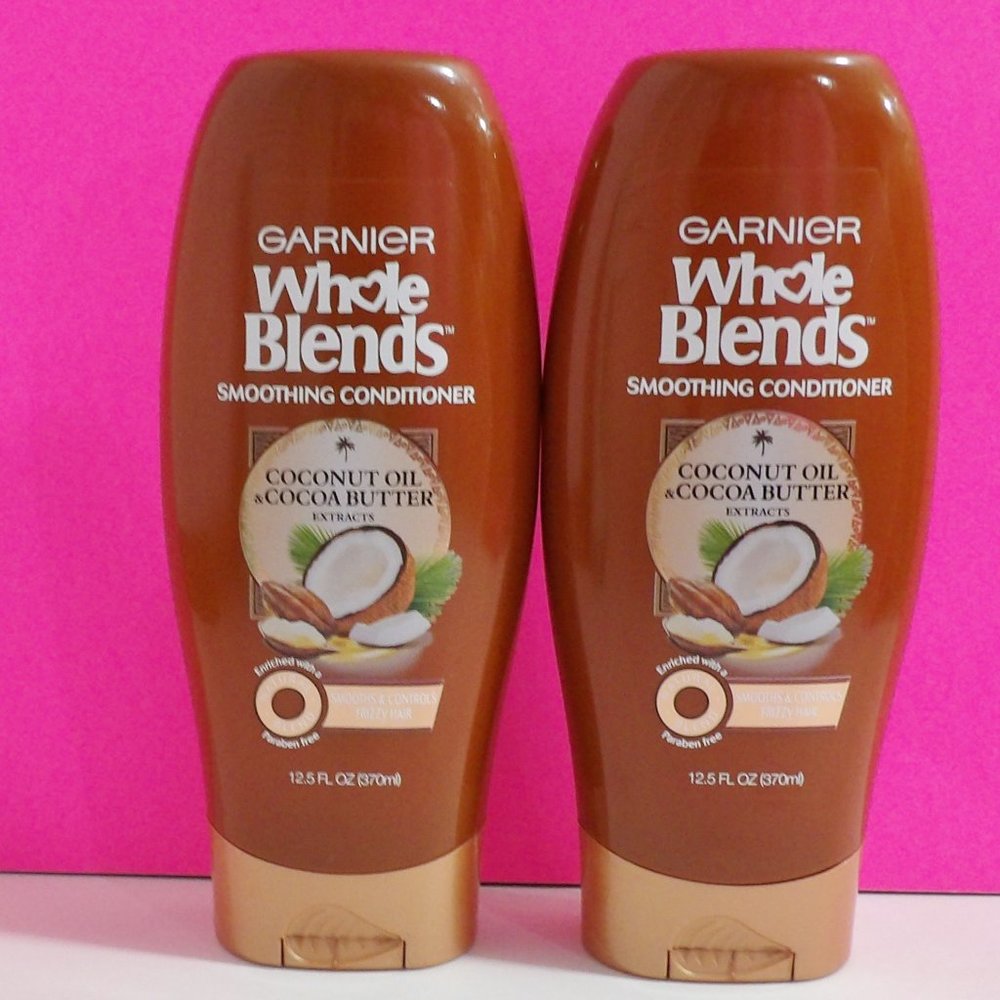Lot of 2 Garnier Whole Blends Coconut Oil & Cocoa Butter Conditioner